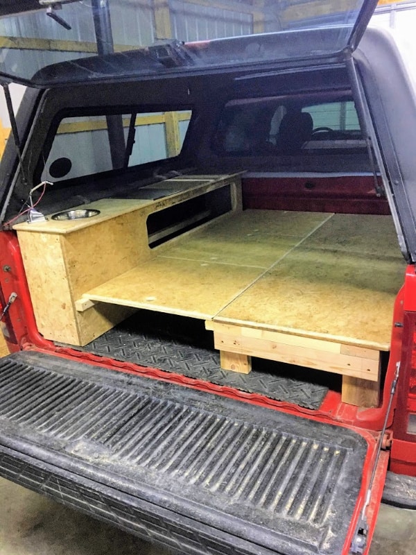 The Finished Bed Platform For Our DIY Truck Topper Camper  
