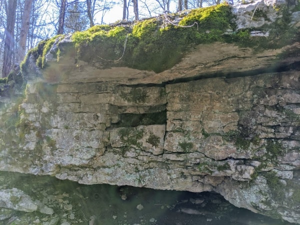 Rock formation on Limestones Sinks Trail, Cedars of Lebanon State Park, TN