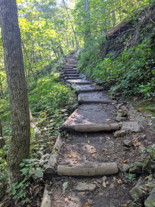 If you don't like stairs, the trail to the top of Crabtree Falls in Virginia isn't for you. Located a few miles off the Blue Ridge Parkway.