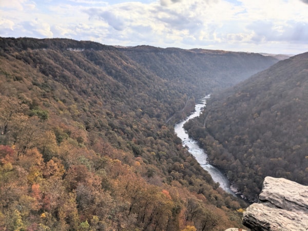 Views of the New River from the Endless Wall Trail. 